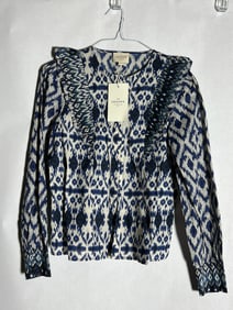 NWT Sezane  Sz 36 Ikat Print Blouse