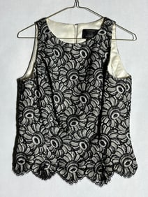 Sz 6 Carmen Marc Valvo Beaded Evening Top