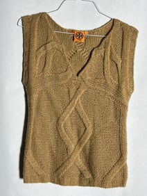 sz S Tory Burch Wool Blend Cable Knit Shell Top