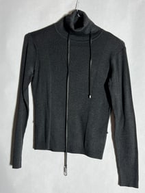 Sz S Carlisle Silk Blend Stretch Knit Belted Sweater