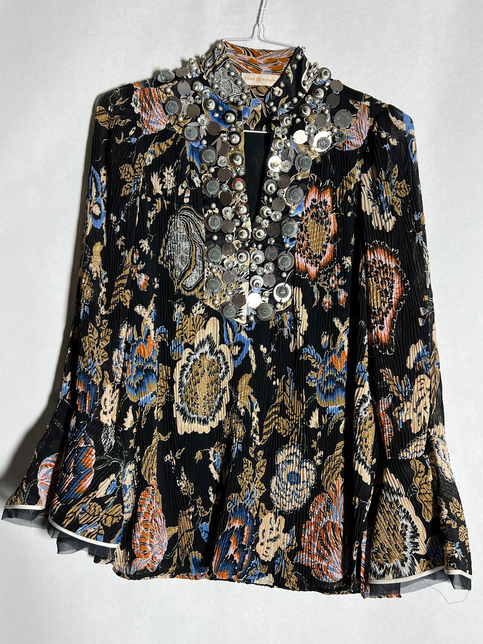 Sz 0 Tory Burch Embellished Tunic Blouse (1 of 7)