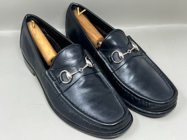 Men's Sz 10D Gucci Leather Bridle Buckle Driving Loafers Shoes