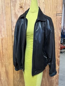 Men's Sz L Andrew Marc Butter Soft Leather Bomber Jacket