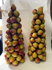 Pair of Colonial Williamsburg inspired Pear Tree Topiary Topiaries