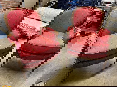 Pair of Robert Allen Louis XVI Style Armchairs Chairs