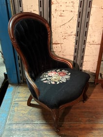 Antique Needlepoint Grandmothers Chair Occaisional Chair