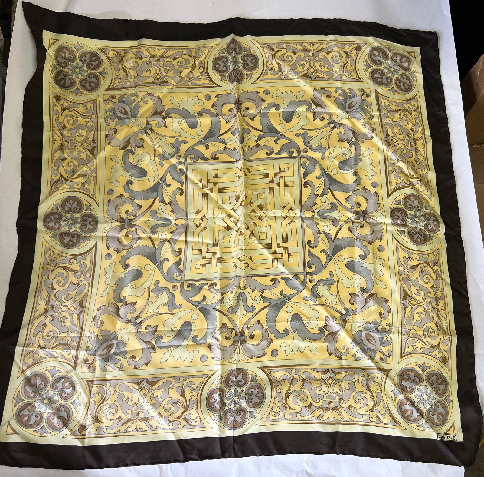 Designer Silk Carlisle Baroque Paisley Silk Scarf: great condition