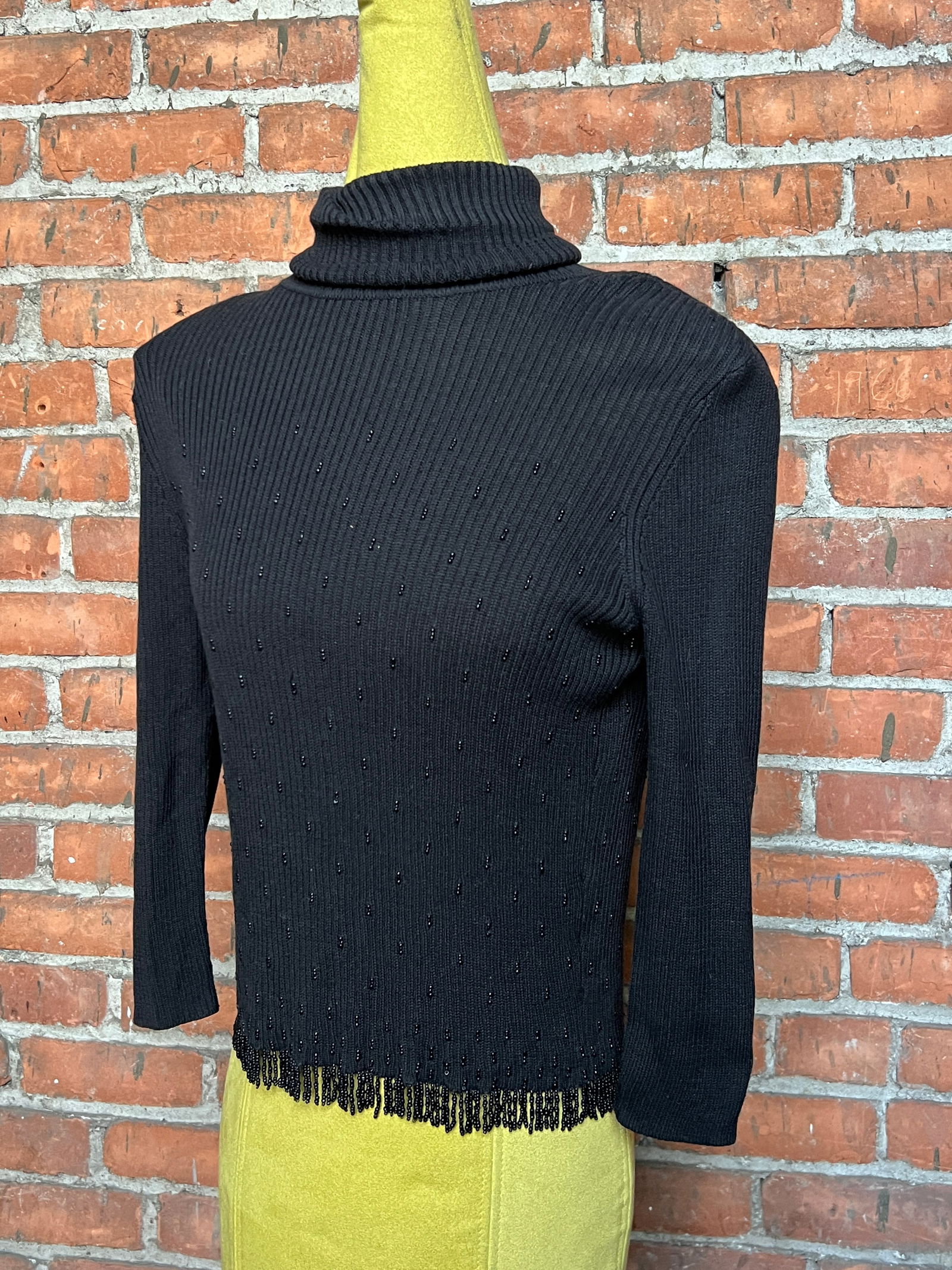 Sz S Carlisle Silk Knit Beaded Sweater: vintage