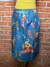 Steven Stolman Sz 6 Chinoiserie Toile Skirt A line