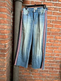 Sz 28 L'Agence Piped Seam Wide Leg Denim Jeans