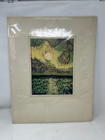 1975 Wood Cut Print Signed Susan M Ziemba