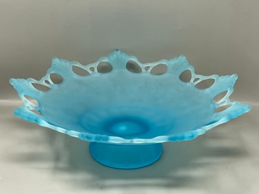 Westmoreland Doric Open Lace Edge Satin Glass Footed Bowl