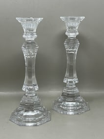 Pair of Wedgwood Crystal 7" Candlestick Candleholders