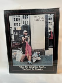 1984 NYC "Bag Lady" Framed Poster Bergdorf Goodman