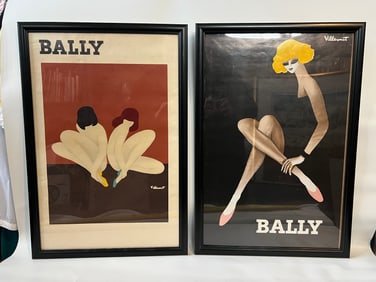 Pair of Vintage Bally Advertising Lithograph Prints