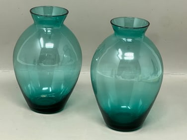 Pair of Older Thin Glass Bud Vases