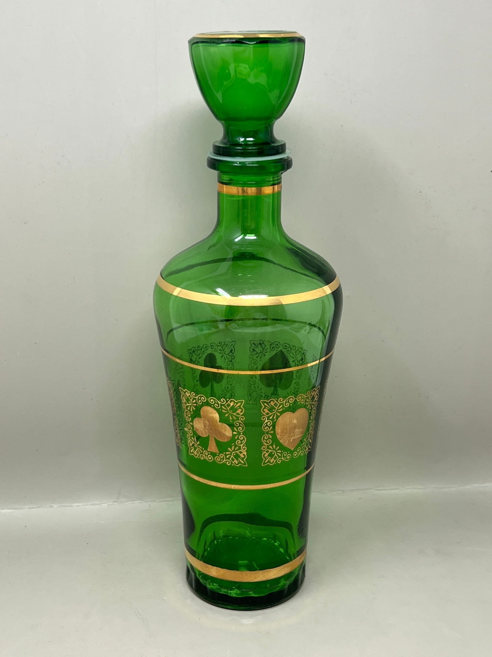 Bohemian Glass Casino Motif Decanter & Shot Glasses: great piece