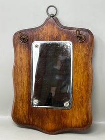 Antique Wood Framed Dressing Mirror Wall Hanging