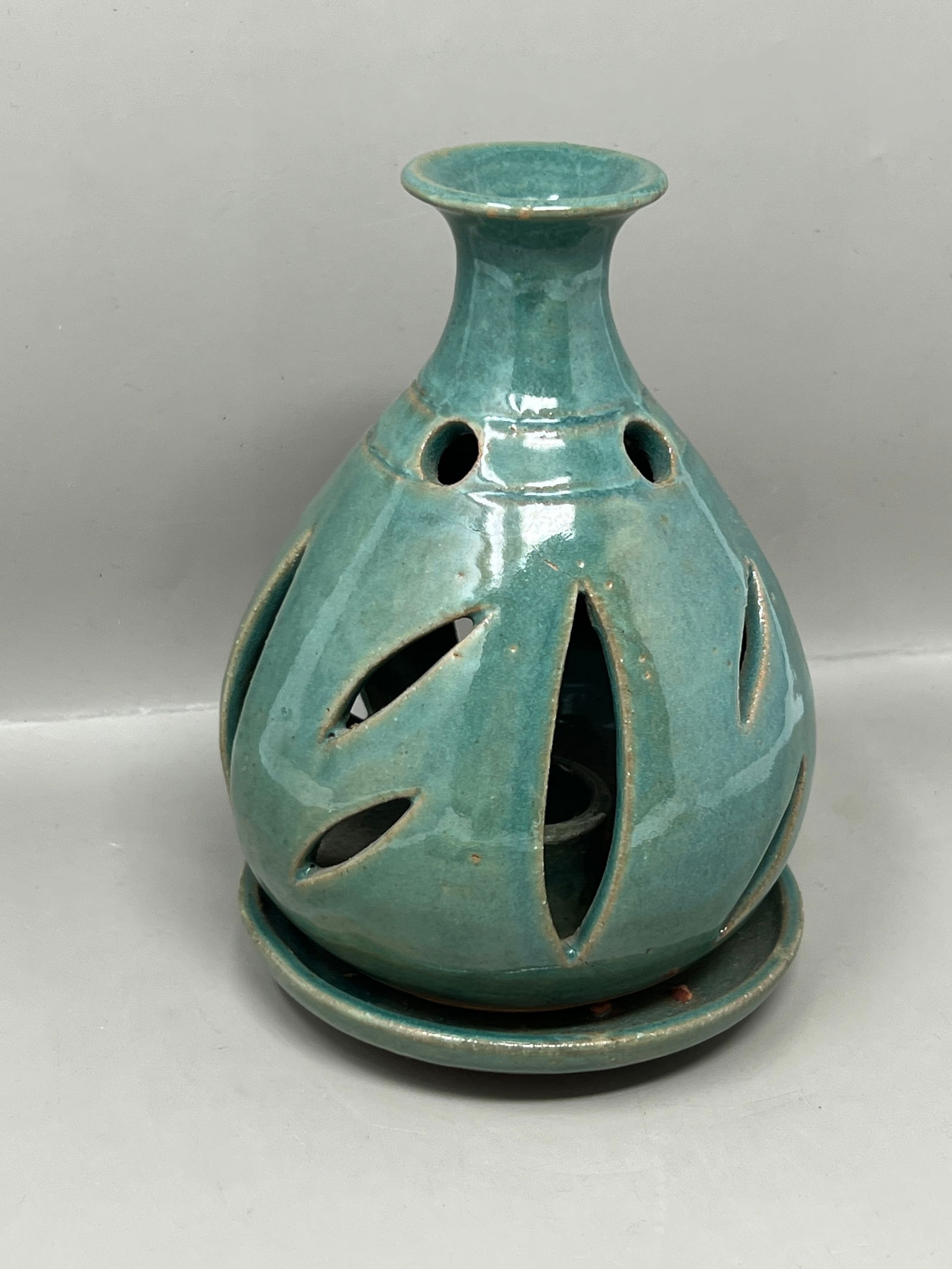 Studio Art Pottery Luminary Candleholder Candle Holder Lant: great glaze