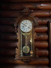 Antique Wooden Cased Antique Pendulum Clock