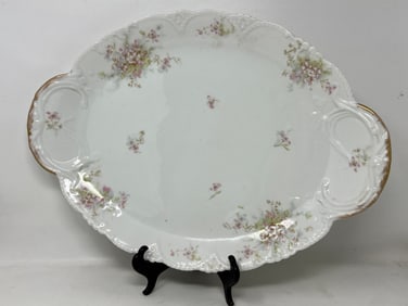 Theodore Haviland Limoges Handpainted Large Porcelain Serving Tray