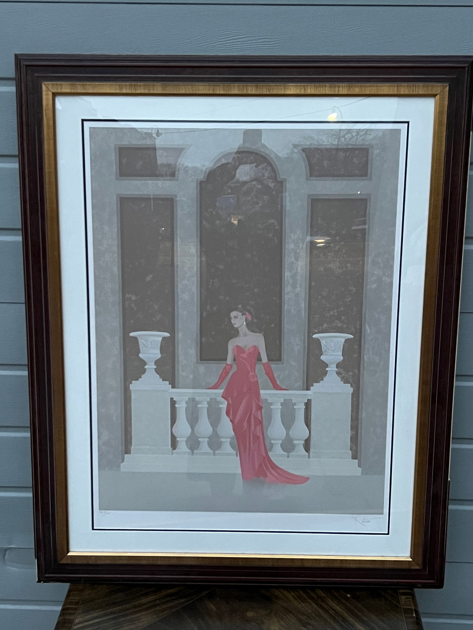 Hand Signed Post Modern Serigraph Annie Reitvat L'Ete Opera: Framed Dimensions 38"x45"