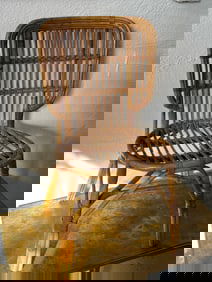 Franco Albini Style Vintage Rattan Chair