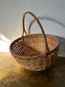 Orb Wicker Woven Blanket Basket