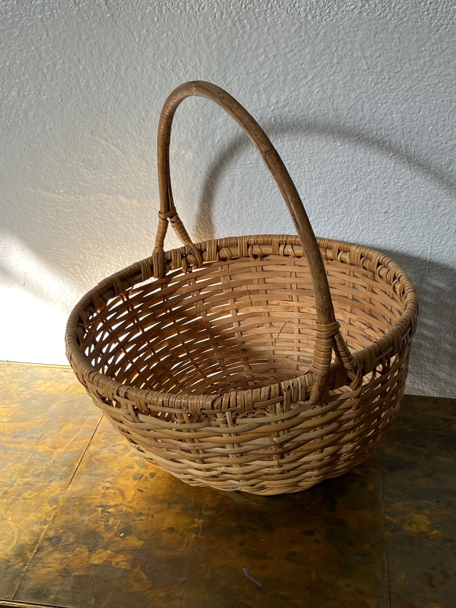 Orb Wicker Woven Blanket Basket: great midcentury design