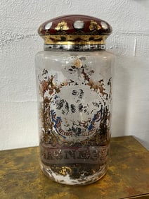 Large Reverse Painted Apothecary Jar