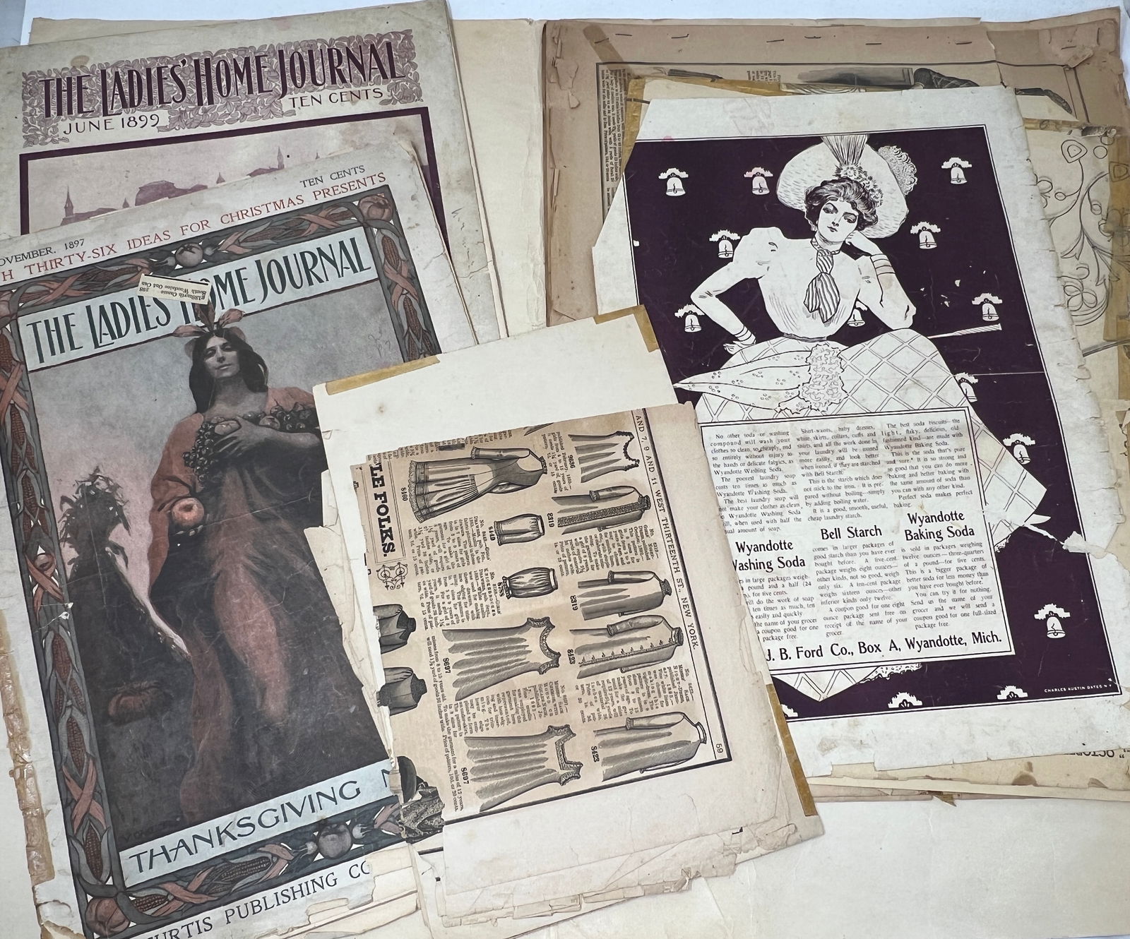 Portfolio of Antique Fashion Patterns Magazines Ephemera c. 1890s: Incredible local to detroit collection
