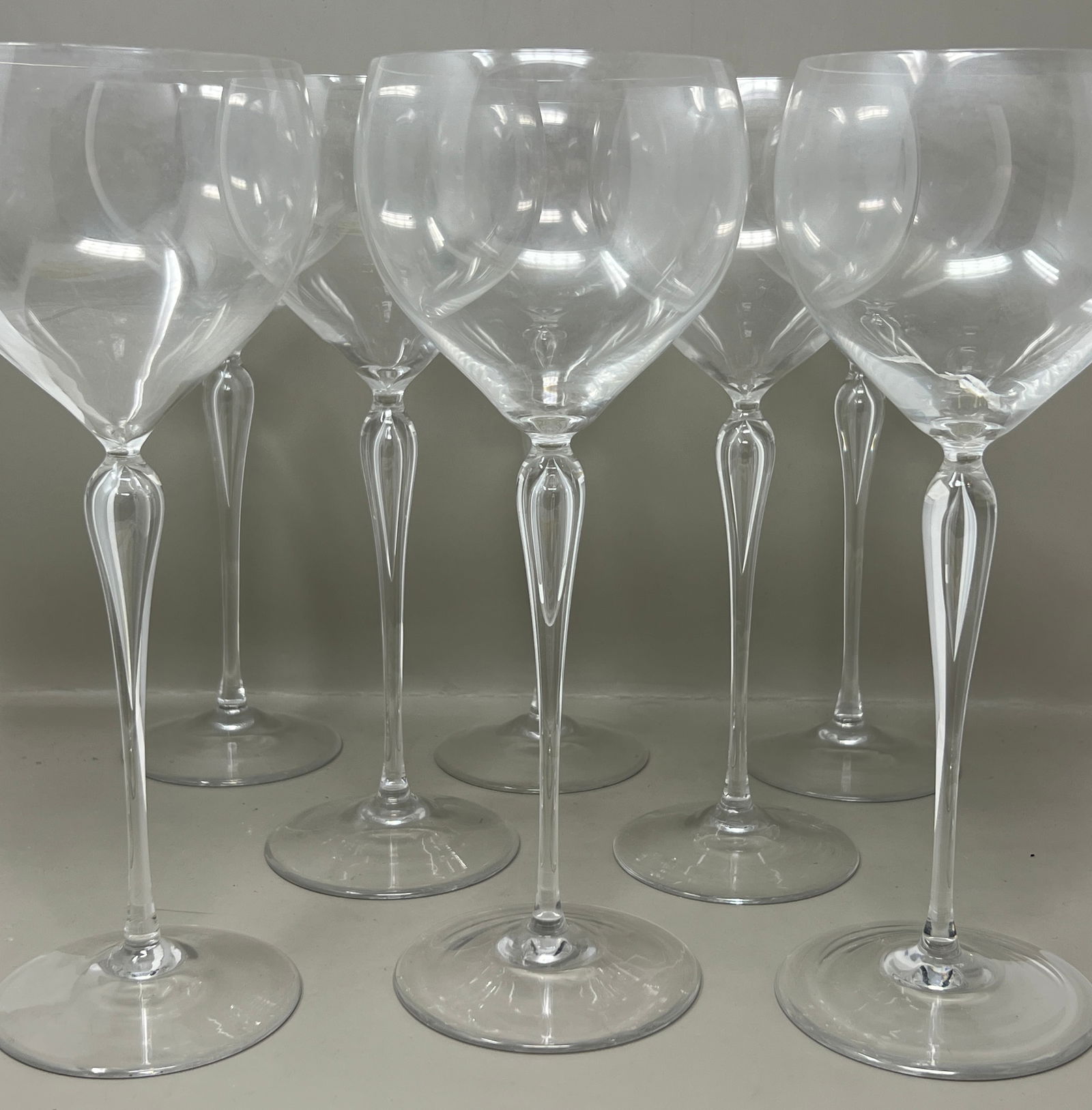 Rosenthal Studio Line MAITRE Crystal Art Glass Stemware Wine Goblet Glasses: Designed by Timo Sarpaneva c 1976