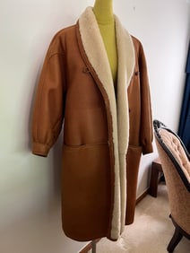 Vintage Sawyer Spring Lamb Winter Duster Coat Ladies Sz Sm