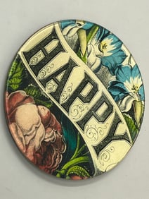 Signed John Derian Happy Round Designer Decoupage Plate