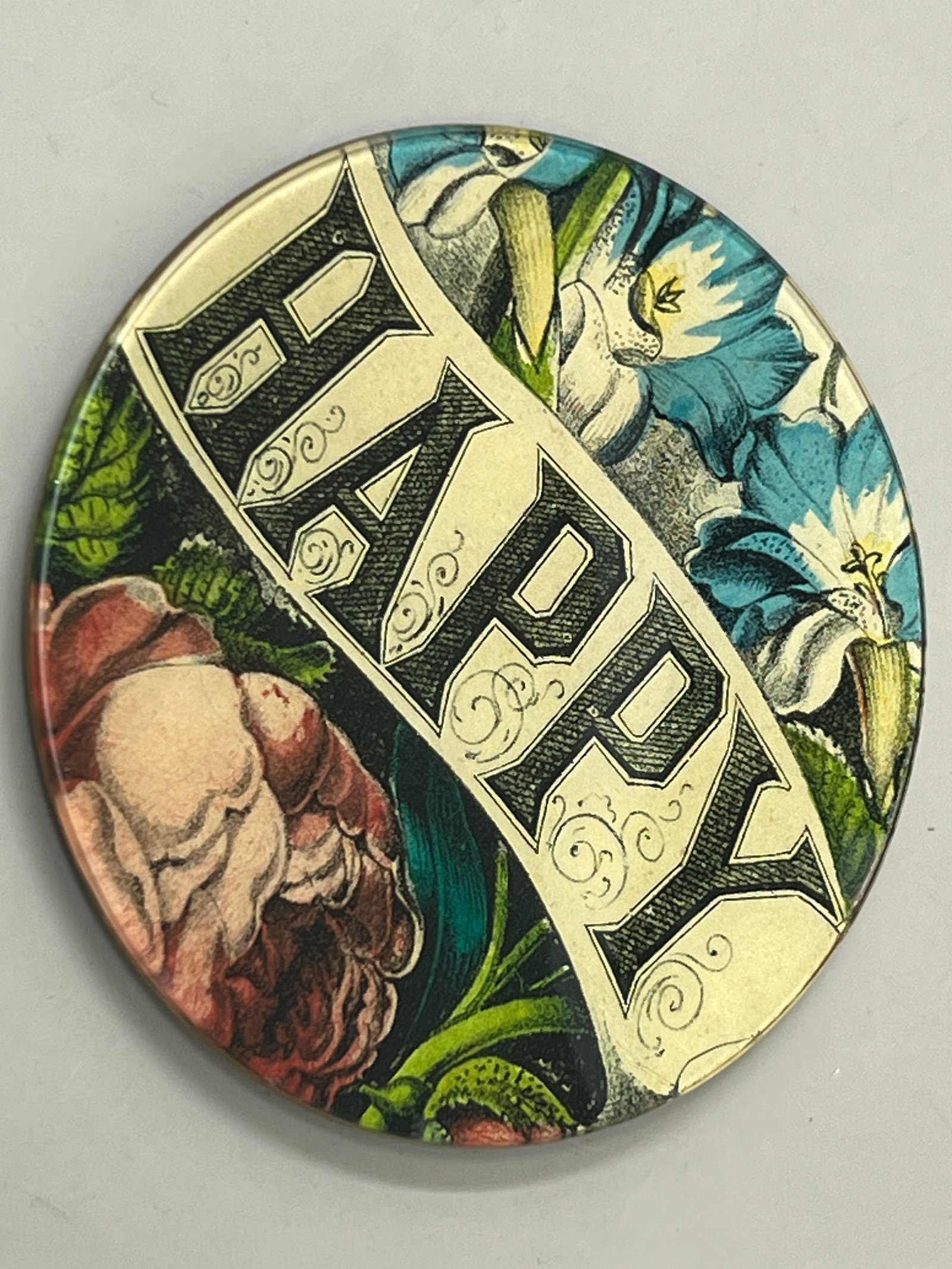 Signed John Derian Happy Round Designer Decoupage Plate: marker signed on back, msrp $100USD