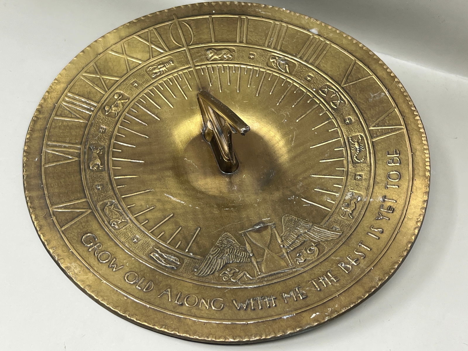 Astrological Symbols Solid Brass Sundial Rome Industries: great heavy piece