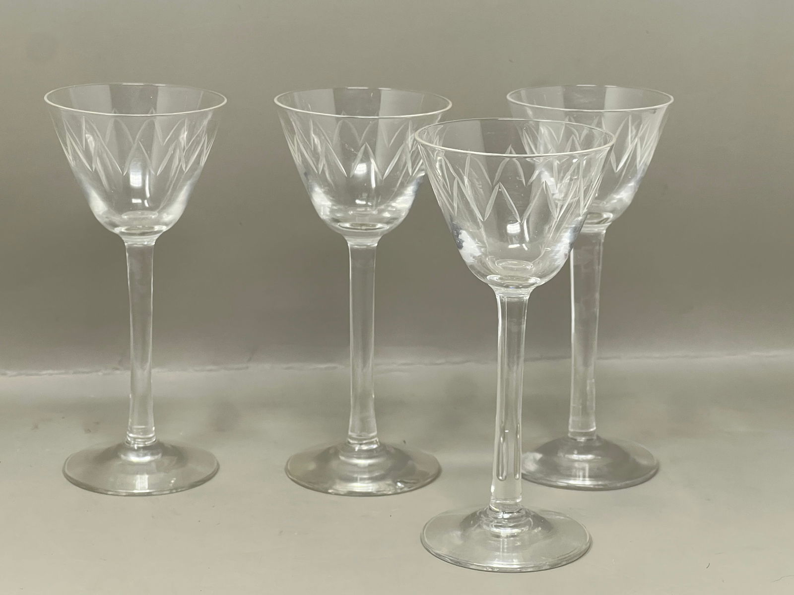 Etched Antique Cordial Shot Glasses: take a classier shot
