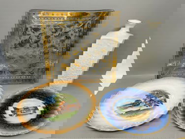 Lenox Cherry Blossom Vase, Vintage Souvenir Plates