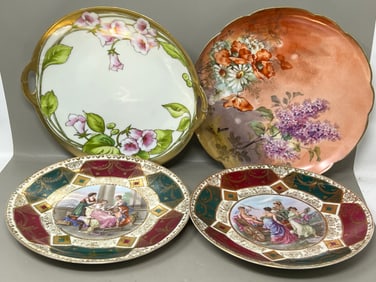 Handpainted Limoges Handled Plate, Vintage Plates