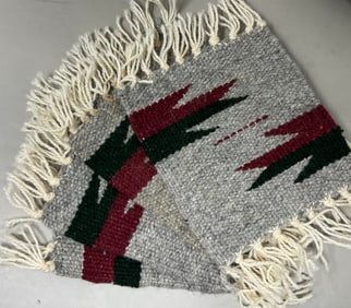 Navajo Blanket Wool Carpet Coasters As Found