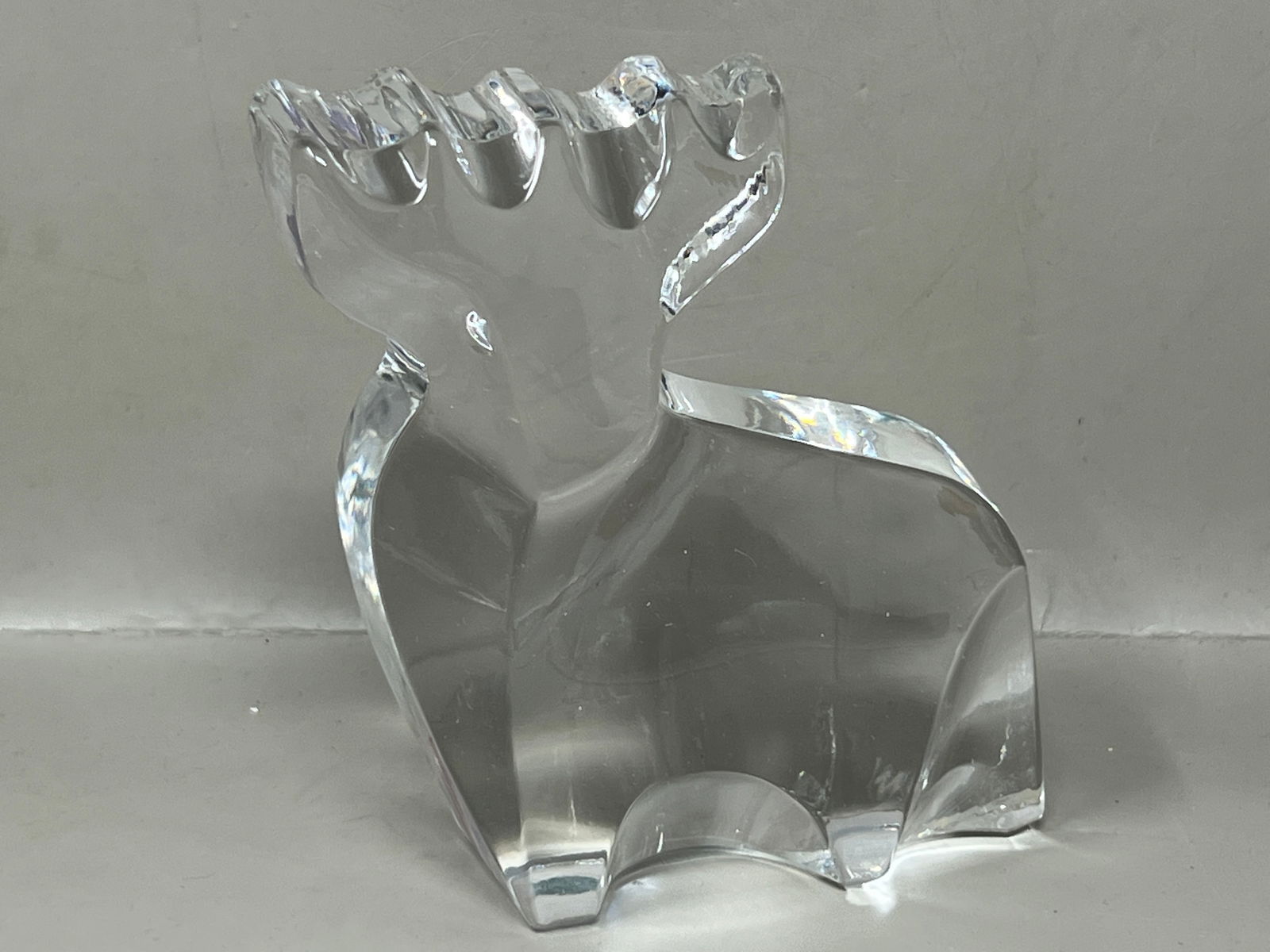 Vintage Pressed Glass Elk Moose Paperweight Bookend: great design