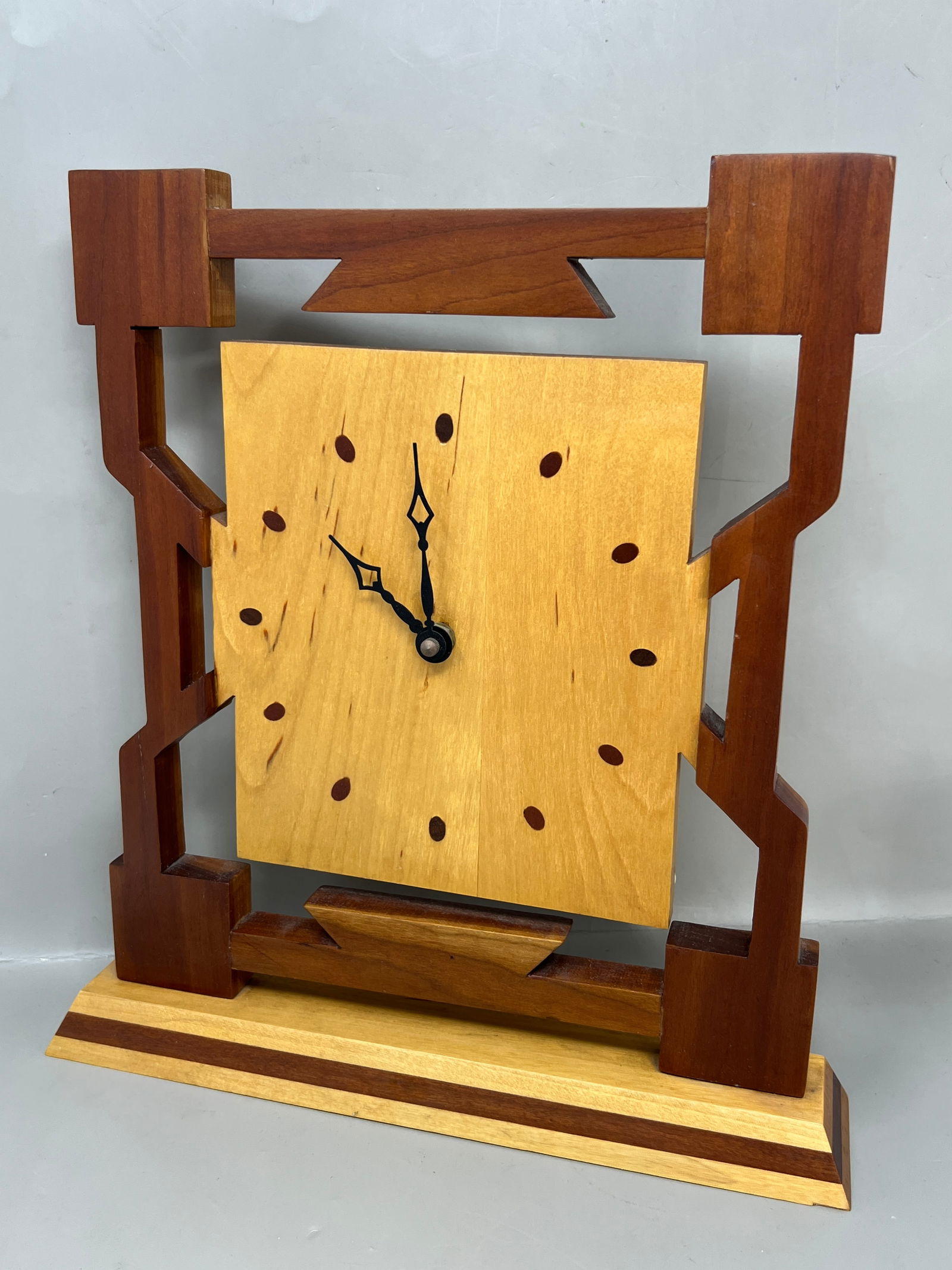 Handmade Arts & Crafts Style Mantle Clock Wooden (1 of 10)