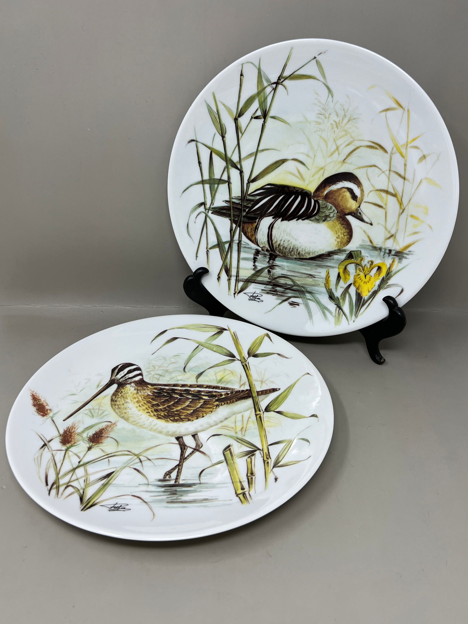 Limoges Porcelaine de Sologne Canard Duck Plates: great for your tablescape
