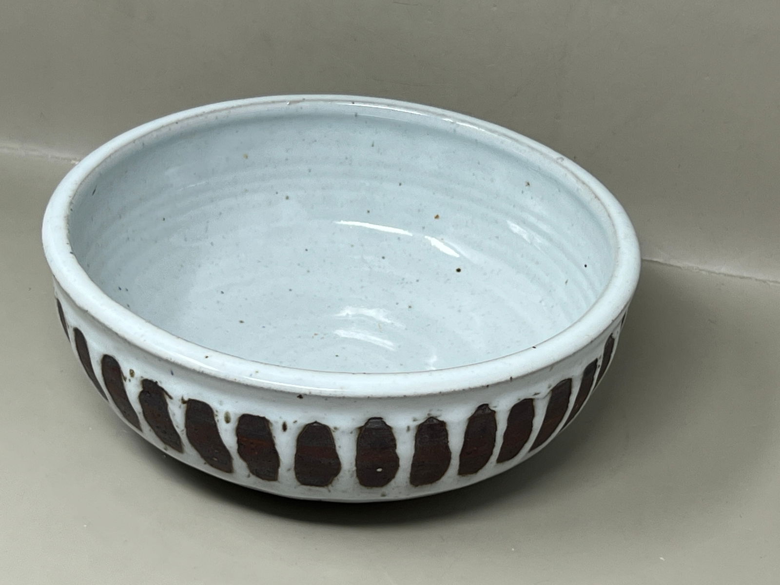 "Snow Today, All is Well" Artist Signed Studio Pottery Vessel Bowl: a great sentimental piece