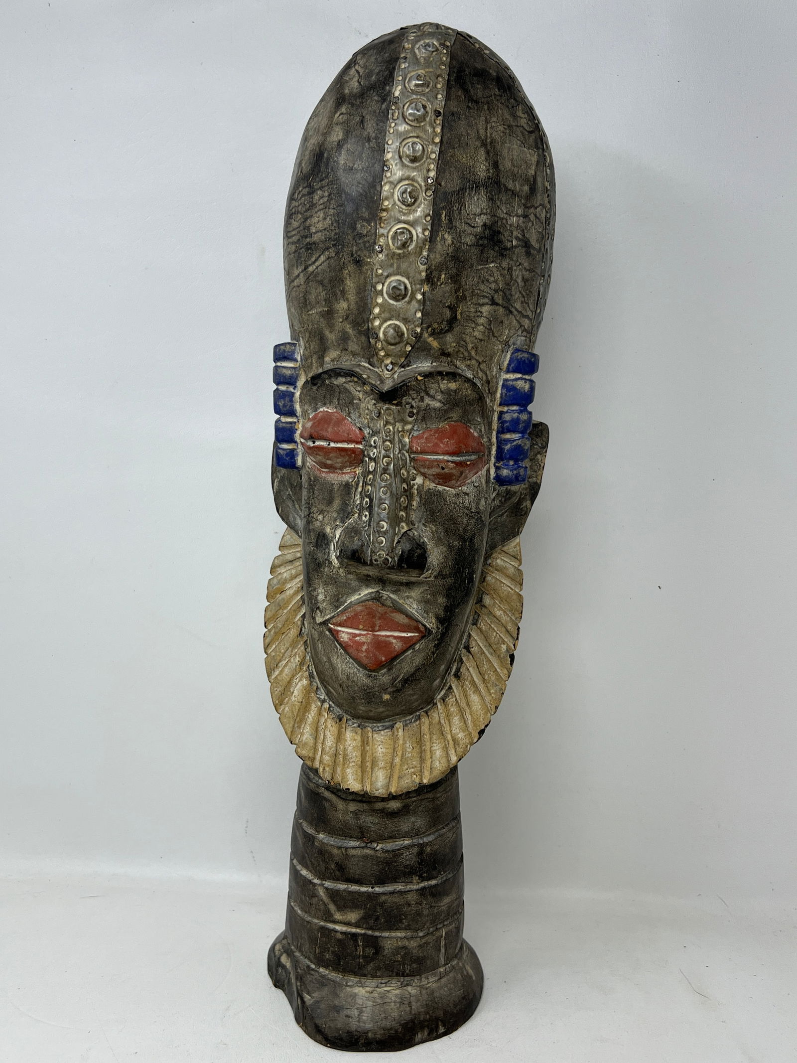 Vintage African Tribal Carved Bust Statue (1 of 14)