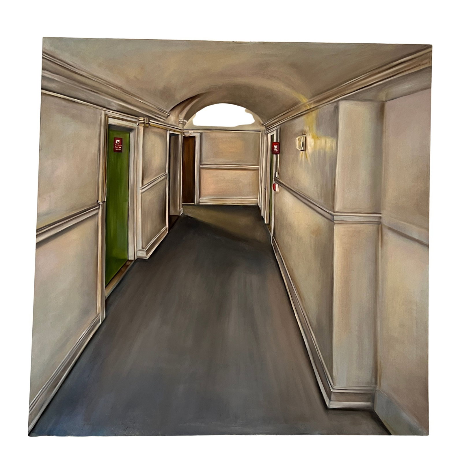 Original Acrylic on Canvas Painting Of Apartment Hallway: pickup from Bloomfield Hills