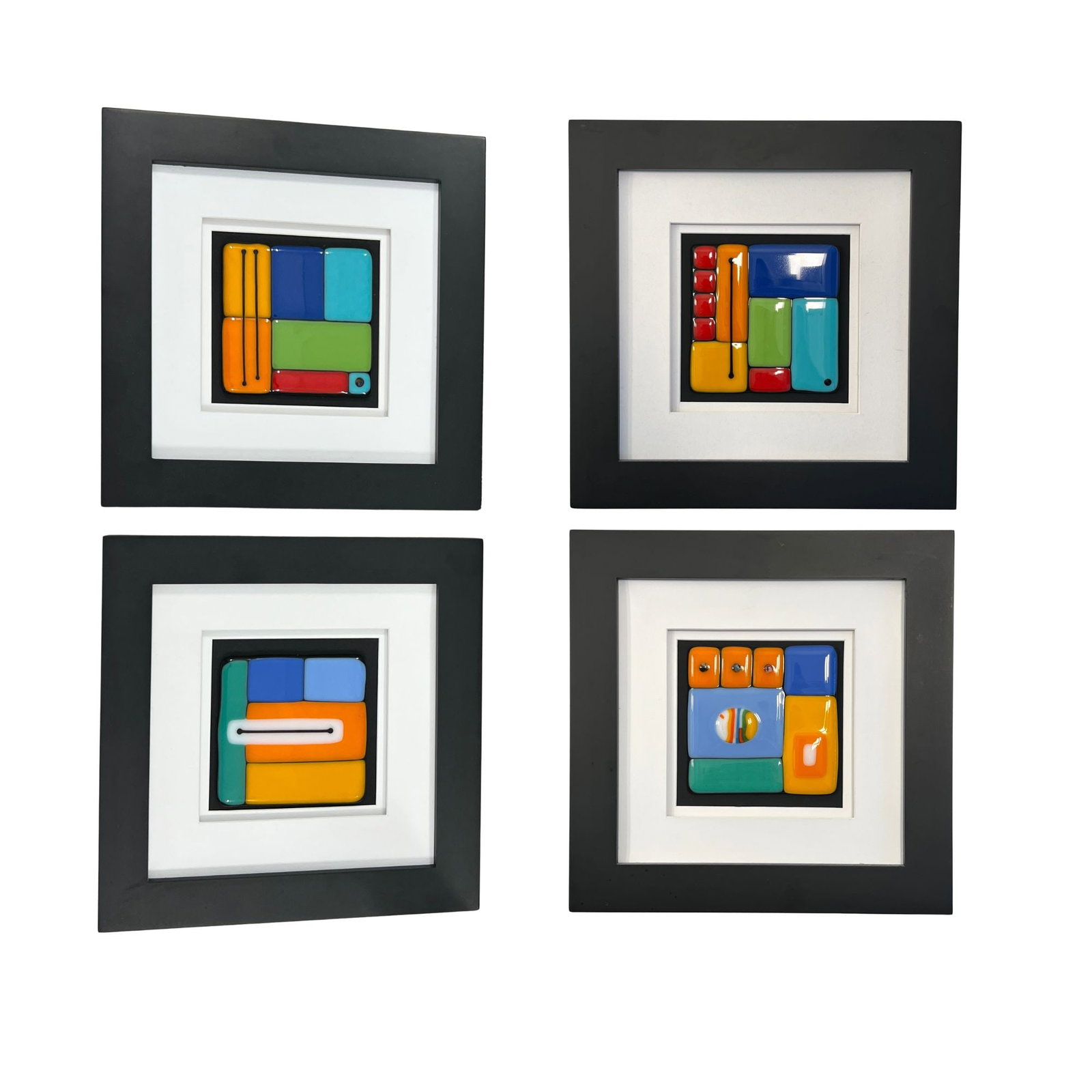 Wendy Bedolla Art Glass Framed Fused Glass Quadriptych (1 of 8)