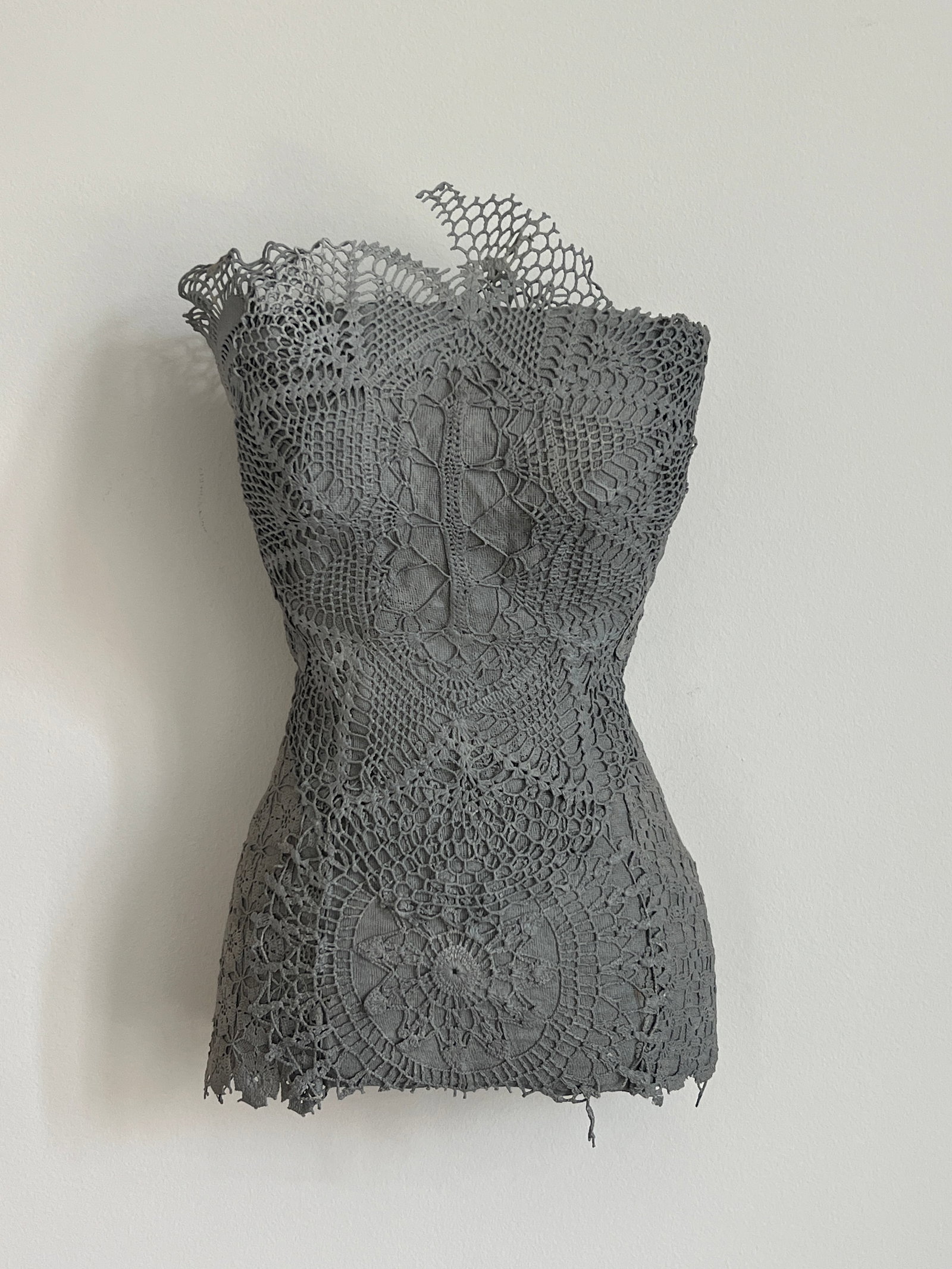 Mixed Media Structured Lace Bustier Corset Sculpture: pickup from Bloomfield Hills
