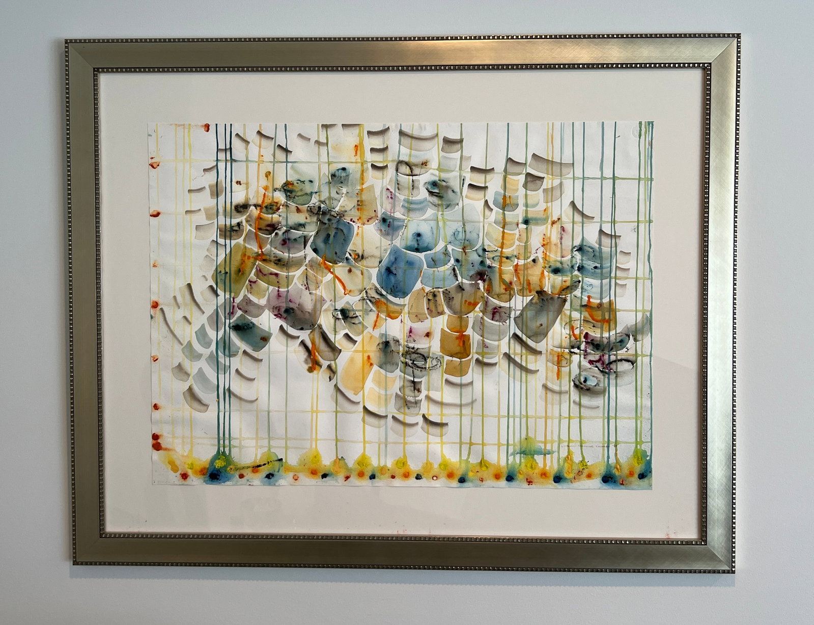 Original Mixed Media on Watercolor Painting Signed Deborah Marlowe Kashdan '79: pickup from Bloomfield Hills