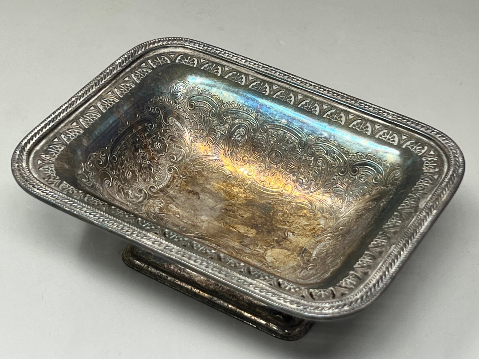 Early 20c Barker-Ellis England Silverplate Bon Bon Serving Tray (1 of 12)